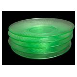 G3 - Set of Five Vintage Imperial Uranium Twisted Optic Glass Plates