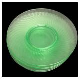 G3 - Set of Five Vintage Imperial Uranium Twisted Optic Glass Plates