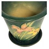 K4 - Vintage Roseville Zephyr Lily Flower Pot and Saucer