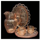I5 - Vintage Pink Depression Glass Serving Pieces by Fostoria, Hocking, Imperial and More