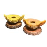 I4 - Two Vintage Roseville Wincraft Candleholders