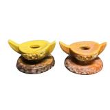 I4 - Two Vintage Roseville Wincraft Candleholders