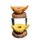 I4 - Two Vintage Roseville Wincraft Candleholders