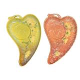 I4 - Two Vintage Roseville Wincraft Heart Leaf Trays