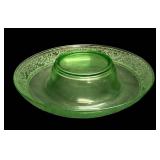 I4 - Vintage Cambridge Etched Uranium Glass Bowl