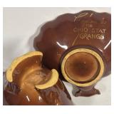 I5 - Vintage Roseville Mayfair Brown Vase & Shell Dish