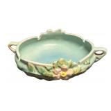 J3 - Vintage Roseville White Rose Bowl & Candle Holder