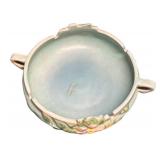 J3 - Vintage Roseville White Rose Bowl & Candle Holder
