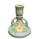 J3 - Vintage Roseville White Rose Bowl & Candle Holder