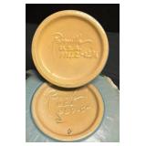 J3 - Vintage Roseville White Rose Bowl & Candle Holder