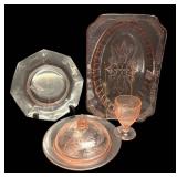 J2 - Vintage Pink Depression Glass Serving Pieces
