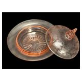 J2 - Vintage Pink Depression Glass Serving Pieces