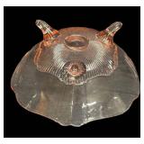 J4 - Vintage Lancaster Glass Rose Kay Footed Bowl