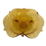 J2 - Mixed Lot Vintage Amber Glass Serving Pieces - Lancaster, Cambridge, Federal Glass and More