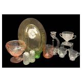 W - Vintage Glass Mixed Lot including Cambridge, Federal, Hocking and More