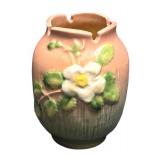 J3 - Vintage Roosevelt Pottery White Rose Vase