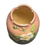 J3 - Vintage Roosevelt Pottery White Rose Vase