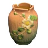 J3 - Vintage Roosevelt Pottery White Rose Vase