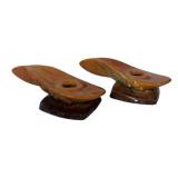 J1 - Pair of Vintage Roseville Wincraft Candle Holders