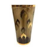 W - Vintage Murmac Art Deco Smoked Tawny Glass Vase
