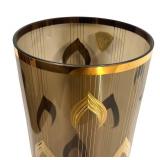 W - Vintage Murmac Art Deco Smoked Tawny Glass Vase