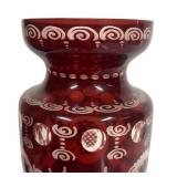 W - Vintage Egermann Ruby Red Vase