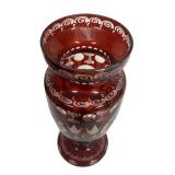 W - Vintage Egermann Ruby Red Vase