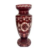 W - Vintage Egermann Ruby Red Vase