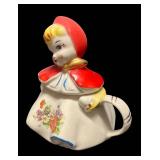 K1 - Vintage Hull Little Red Riding Hood Teapot, Creamer Pitcher and Sugar Dish