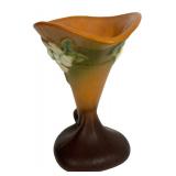 K2 - Vintage Roseville White Gardenia Cornucopia Vase
