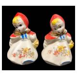 G3 - Vintage Hull Little Red Riding Hood Butter Dish & Salt and Pepper Shakers