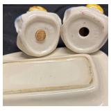 G3 - Vintage Hull Little Red Riding Hood Butter Dish & Salt and Pepper Shakers