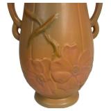 Vintage Weller Wild Rose Double Loop Handled Vase