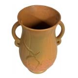 Vintage Weller Wild Rose Double Loop Handled Vase