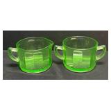 A1 - Vintage Hocking Uranium Glass Sugar Dish and Creamer