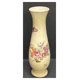 A1 - Vintage Austrian Floral Porcelain Vase, Leaf-Shaped Platter & Toothpick Holder