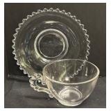 A2 - Vintage Imperial Glass Candlewick Teacups & Saucers