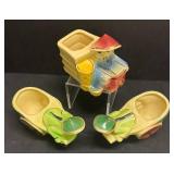 A2 - Trio of Vintage Shawnee Vintage Planters - Ceramic Plant Pots