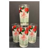 A2 - Set of Four Churchill Downs Run For The Roses Kentucky Derby Glass Tumblers