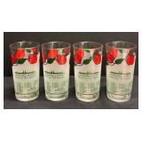 A2 - Set of Four Churchill Downs Run For The Roses Kentucky Derby Glass Tumblers