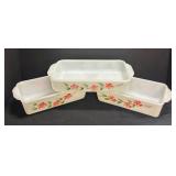 B3 - Trio of Vintage Anchor Hocking Fire King Floral Bake Dishes