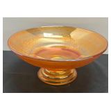 B4 - Vintage Jeanette Marigold Tree Bark Glass Compote Dish