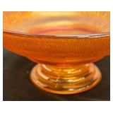 B4 - Vintage Jeanette Marigold Tree Bark Glass Compote Dish