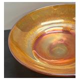 B4 - Vintage Jeanette Marigold Tree Bark Glass Compote Dish