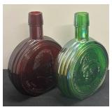 A5 - Vintage Wheaton Glass Decanters - Dwight D. Eisenhower & Andrew Johnson