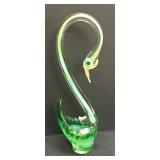 A2 - Vintage Murano-Style Stretched Glass Swan Decor