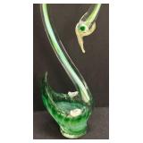 A2 - Vintage Murano-Style Stretched Glass Swan Decor