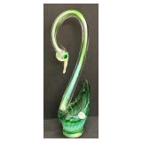 A2 - Vintage Murano-Style Stretched Glass Swan Decor