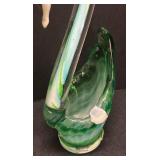 A2 - Vintage Murano-Style Stretched Glass Swan Decor