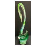 A2 - Vintage Murano-Style Stretched Glass Swan Decor